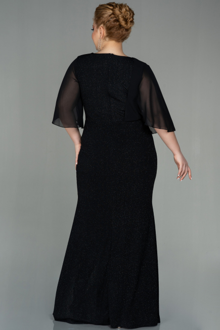 Robe de Soirée Grande Taille Longue Noir ABU2857