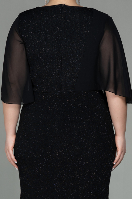 Robe de Soirée Grande Taille Longue Noir ABU2857