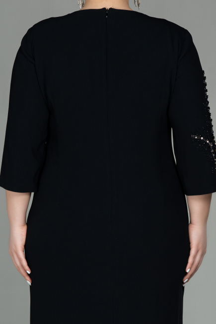 Robe de Soirée Grande Taille Midi Noir ABK1621