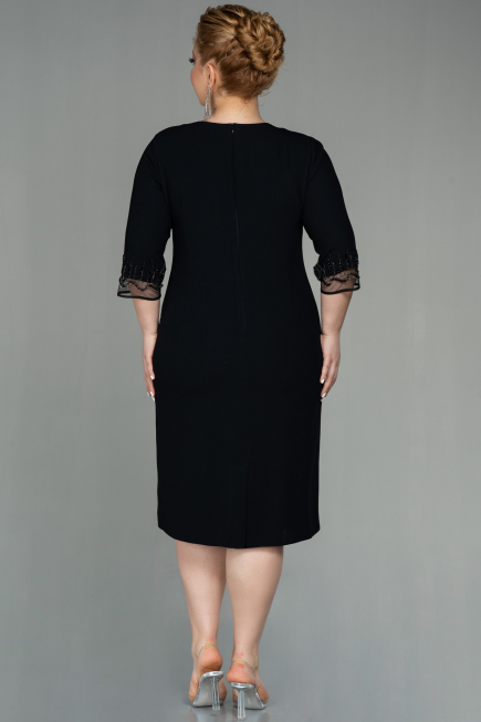 Robe Grande Taille Midi Noir ABK1622