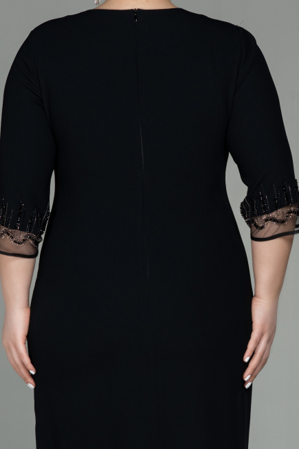 Robe Grande Taille Midi Noir ABK1622