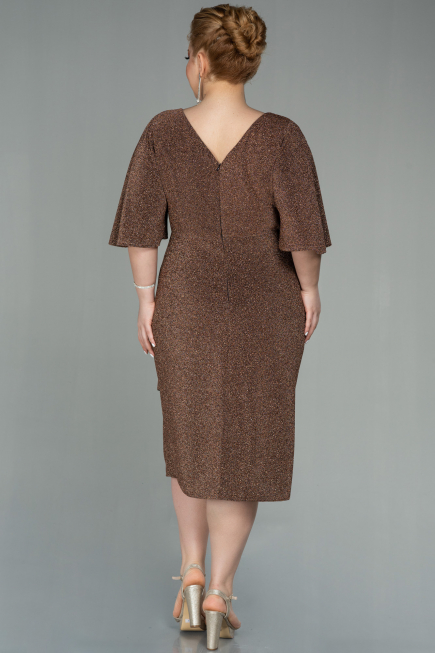Robe de Soirée Grande Taille Midi Cuivre ABK1625