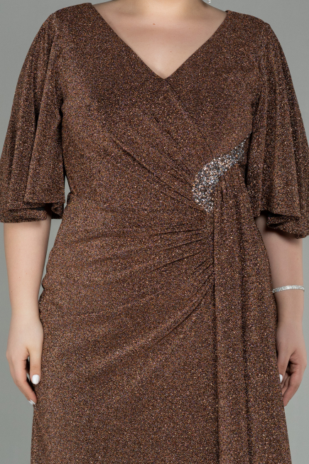 Robe de Soirée Grande Taille Midi Cuivre ABK1625