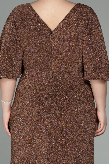 Robe de Soirée Grande Taille Midi Cuivre ABK1625