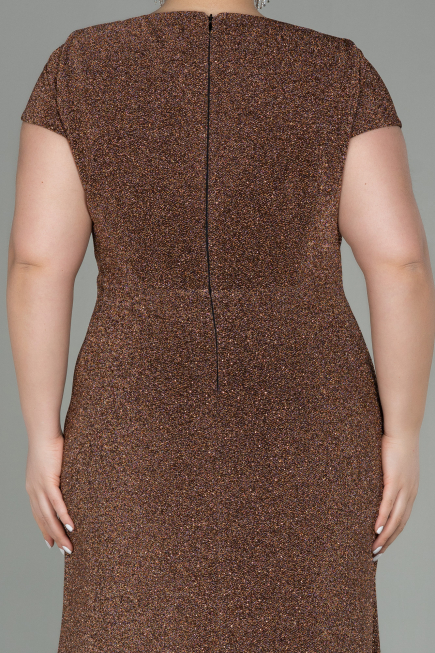 Robe de Soirée Grande Taille Longue Cuivre ABU2870