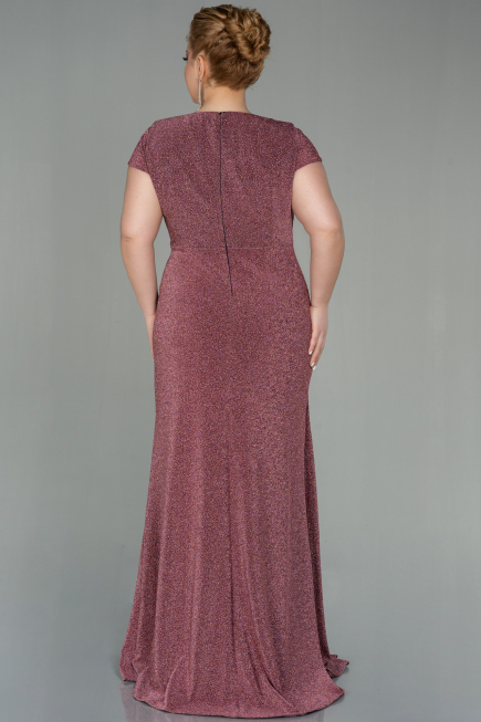 Robe de Soirée Grande Taille Longue Couleur Rose ABU2870
