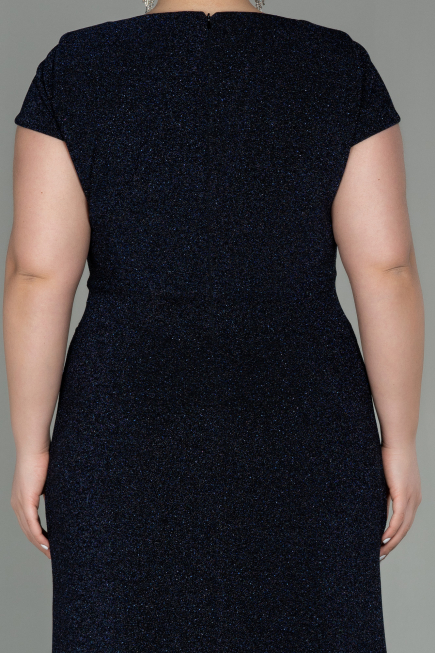 Robe de Soirée Grande Taille Longue Bleu Marine ABU2870