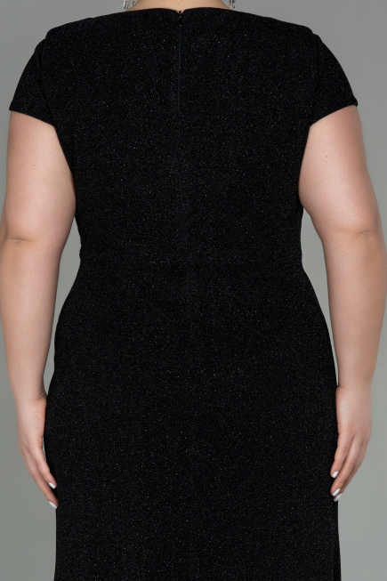 Robe de Soirée Grande Taille Longue Noir ABU2870