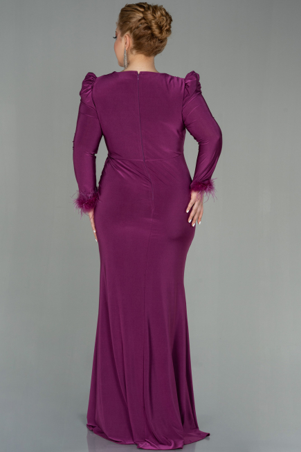 Robe Grande Taille Longue Couleur Cerise ABU2832