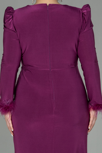 Robe Grande Taille Longue Couleur Cerise ABU2832