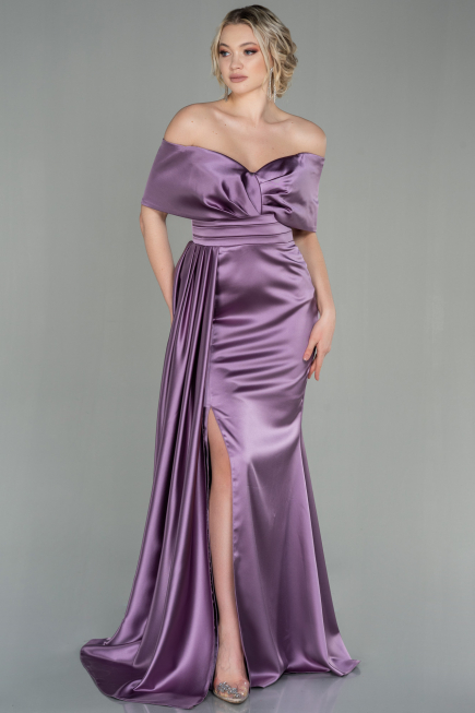 Robe de Soirée Longue Satin Lavande ABU2893