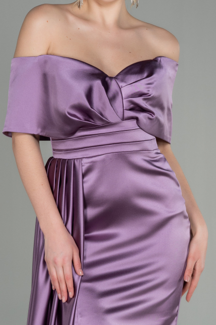 Robe de Soirée Longue Satin Lavande ABU2893
