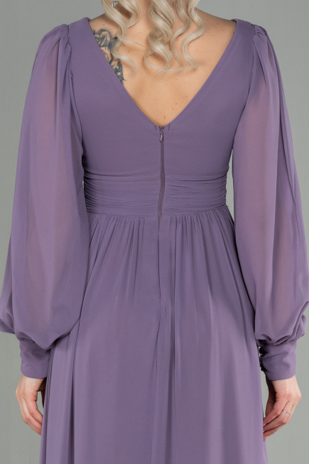 Robe de Soirée Longue Mousseline Lavande ABU1702