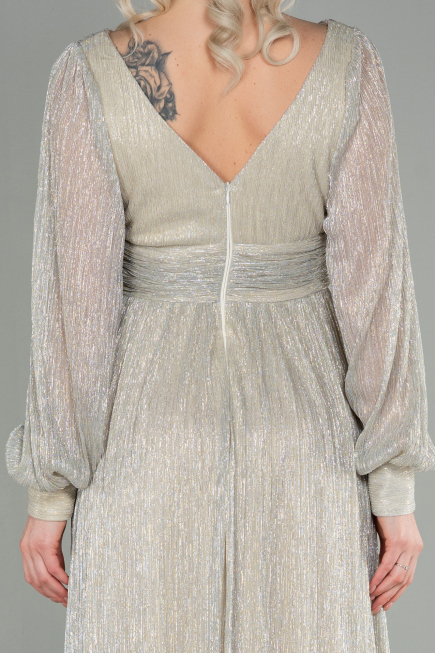 Robe de Soirée Longue Beige ABU2905
