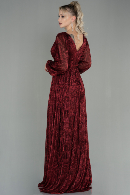 Robe de Soirée Longue Rouge Bordeaux ABU2905