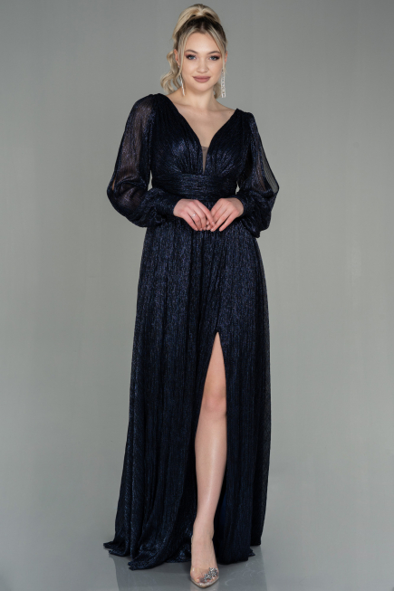Robe de Soirée Longue Bleu Marine ABU2905