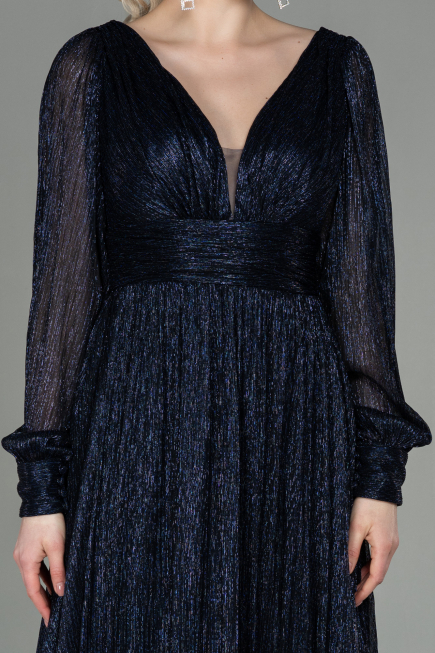Robe de Soirée Longue Bleu Marine ABU2905