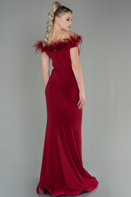 Robe de Soirée Longue Rouge Bordeaux ABU2906
