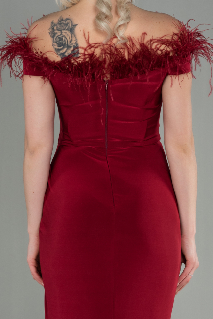 Robe de Soirée Longue Rouge Bordeaux ABU2906