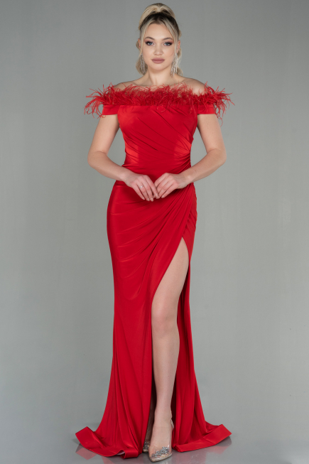 Robe de Soirée Longue Rouge ABU2906
