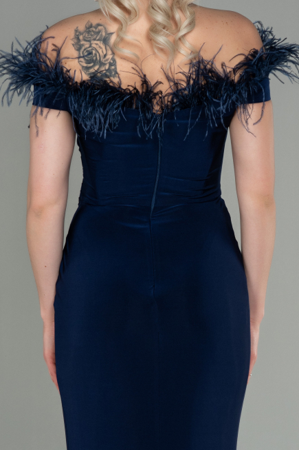 Robe de Soirée Longue Bleu Marine ABU2906