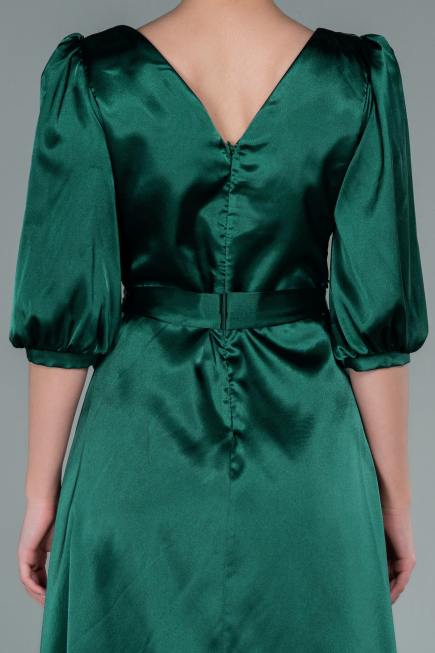 Robe de Cérémonie Midi Satin Émeraude ABK1409