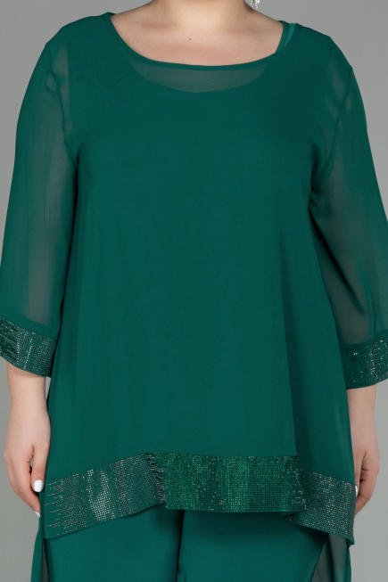 Robe De Soirée Mousseline Longue Émeraude ABT083
