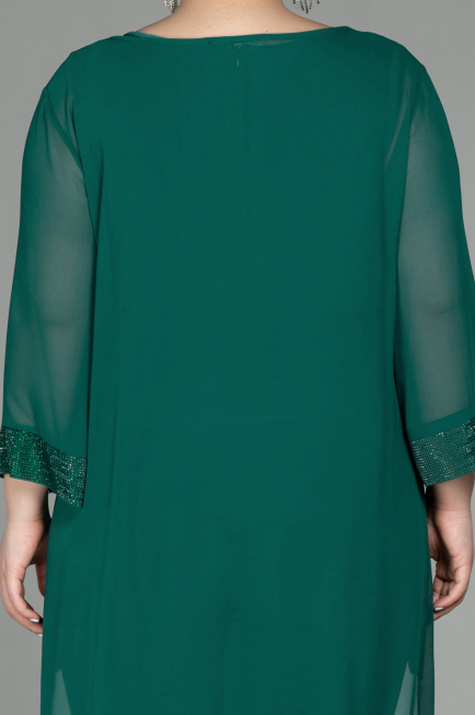 Robe De Soirée Mousseline Longue Émeraude ABT083
