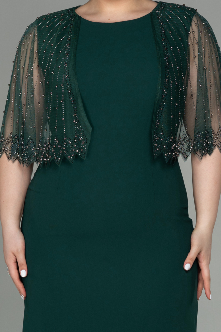 Robe de Soirée Grande Taille Midi Émeraude ABK1662