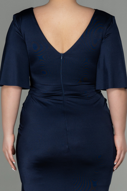 Robe Grande Taille Longue Bleu Marine ABU2441