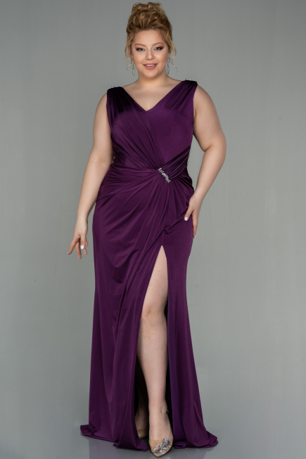 Robe Grande Taille Longue Violet ABU2931