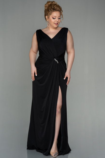Robe Grande Taille Longue Noir ABU2931