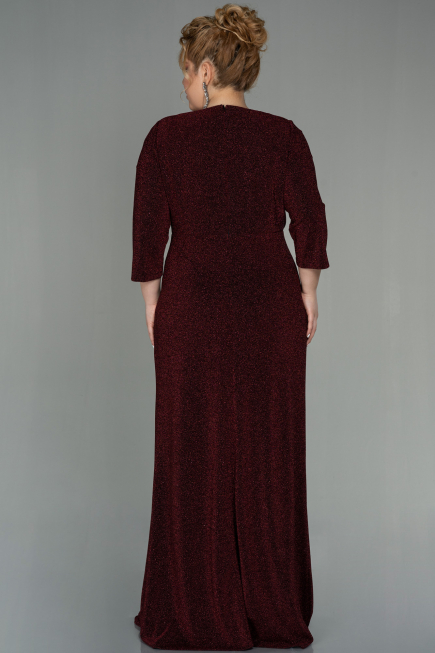 Robe Grande Taille Longue Rouge Bordeaux ABU2922