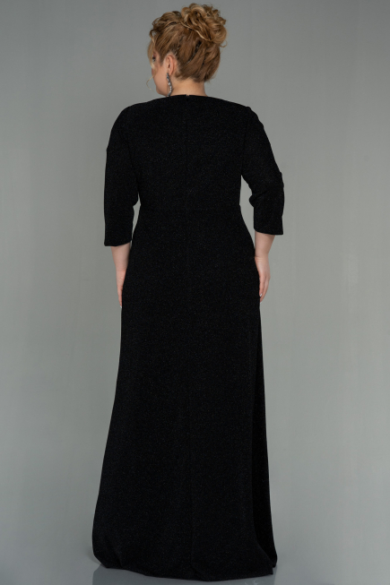 Robe Grande Taille Longue Noir ABU2922
