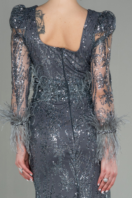 Robe Queue de Poisson Longue Anthracite ABU2938
