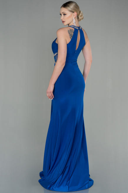Robe Queue de Poisson Longue Bleu Saxe ABU2940