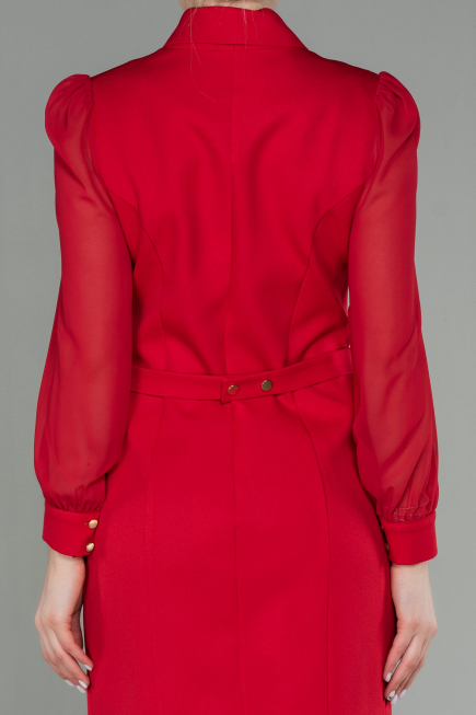 Robe de Cérémonie Courte Mousseline Rouge ABK1663