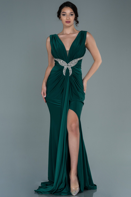 Robe de Soirée Longue Émeraude ABU2702