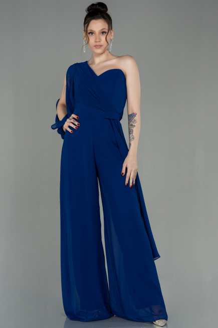 Robe de Cérémonie Longue Mousseline Bleu Saxe ABT078