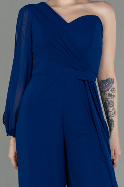 Robe de Cérémonie Longue Mousseline Bleu Saxe ABT078