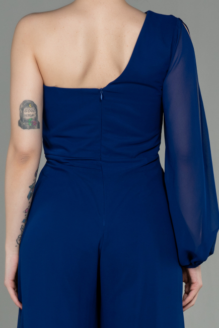 Robe de Cérémonie Longue Mousseline Bleu Saxe ABT078