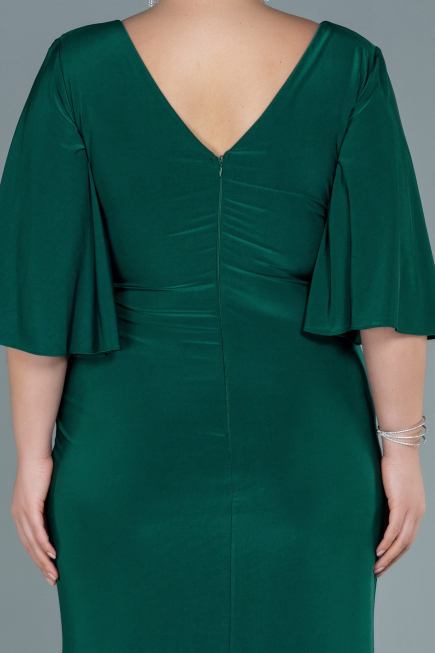 Robe de Soirée Grande Taille Longue Satin Émeraude ABU2646