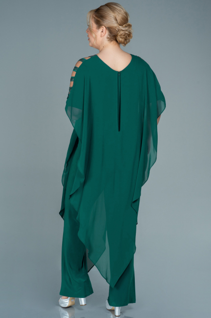 Robe De Soirée Grande Taille Mousseline Émeraude ABT080