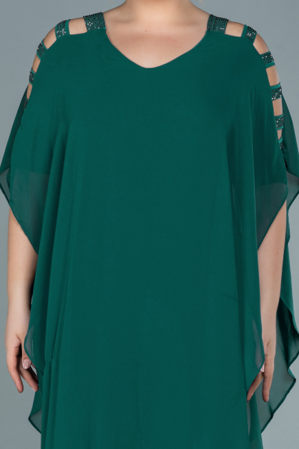 Robe De Soirée Grande Taille Mousseline Émeraude ABT080
