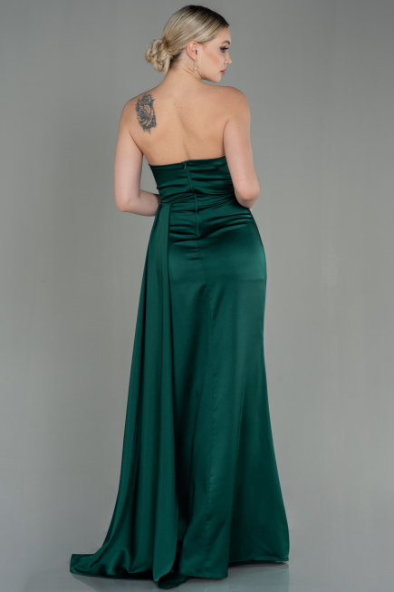 Robe de Soirée Longue Satin Émeraude ABU2965