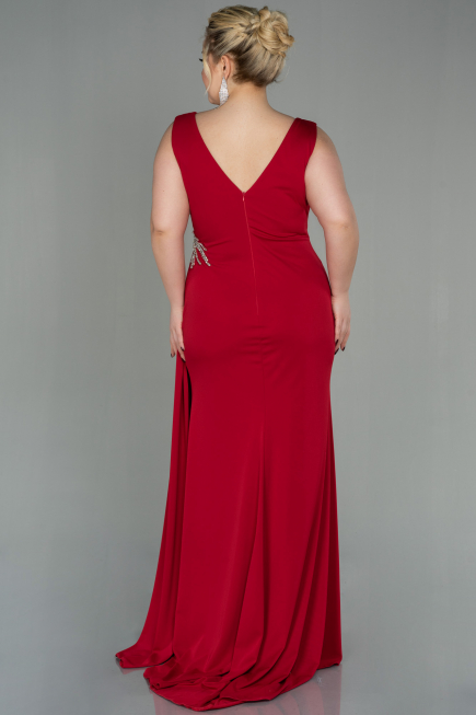 Robe de Soirée Grande Taille Longue Rouge ABU2934