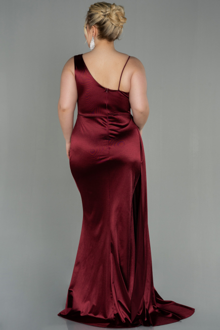 Robe Grande Taille Longue Rouge Bordeaux ABU2932