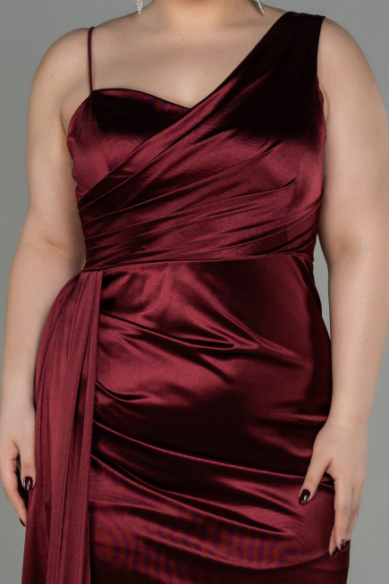 Robe Grande Taille Longue Rouge Bordeaux ABU2932