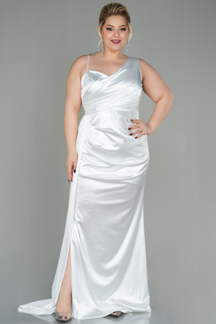 Robe Grande Taille Longue Blanc ABU2932