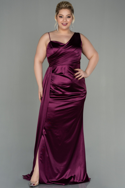 Robe Grande Taille Longue Prune ABU2932